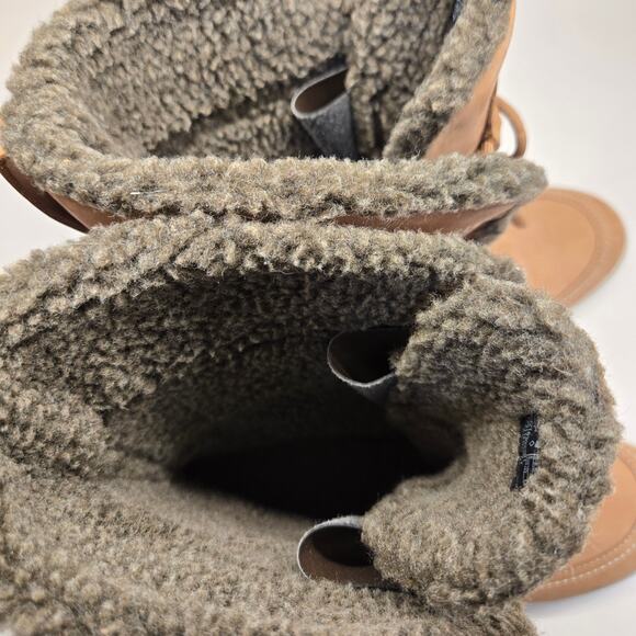 Ecco Hydromax Mid-Calf Tan Leather Water Resistant Toggle Lace-up Boots US 8-8.5 - Picture 7 of 10